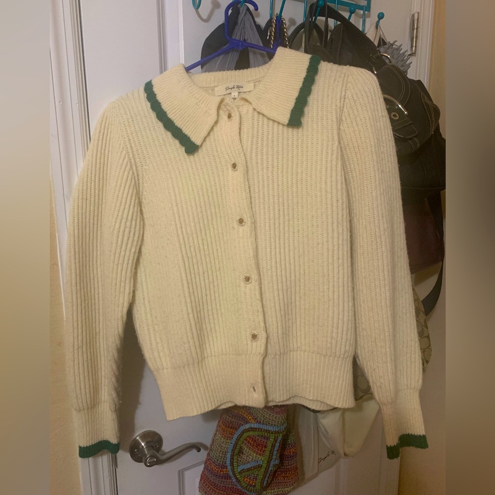 Simple Retro cardigan with Peter Pan collar